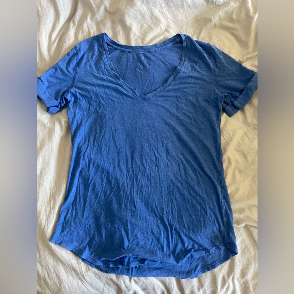 Lululemon blue v neck t shirt